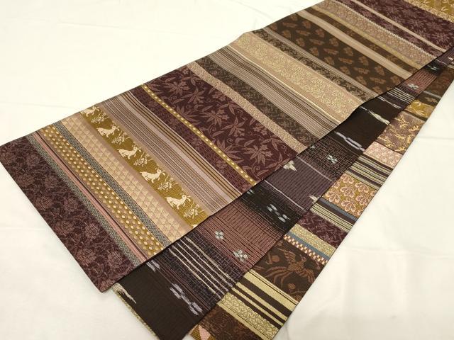 平和屋着物●両面　全通柄袋帯　花兎　荒磯　名物裂　金糸　やまと誂製　正絹　逸品　未使用　CABA9156dy 平和屋着物○両面 全通柄袋帯 花兎 荒磯 名物裂 金糸 やまと