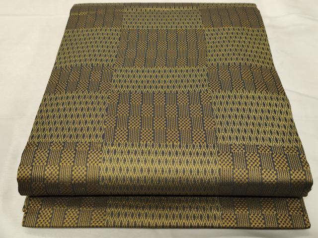 平和屋着物●九寸開き名古屋帯　市松文様　正絹　逸品　未使用　CABA9175dy 平和屋着物○九寸開き名古屋帯 市松文様 正絹 逸品 未使用 CABA9175dy