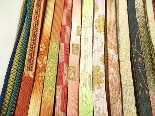 平和屋着物●和装小物 帯締め20本セット 高麗組 笹浪組 畝組 丸組 金糸 未使用あり 逸品 CABA9564ju