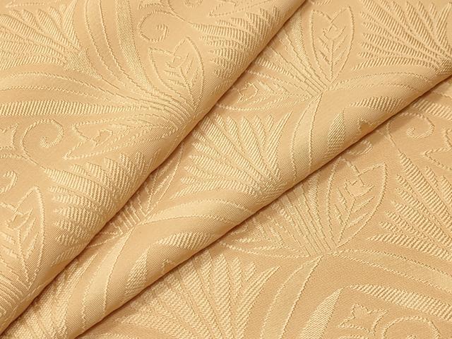 平和屋着物○上質な色無地 花唐草地紋 杏色 正絹 逸品 CABA9634gh