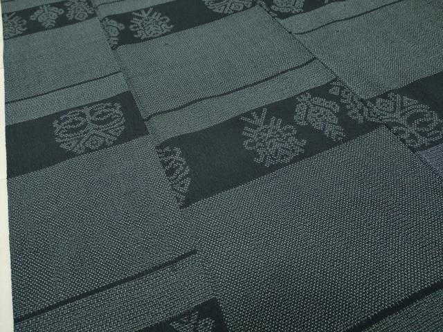 平和屋着物●本塩沢 横段吉祥文 正絹 逸品 CABA9712gh