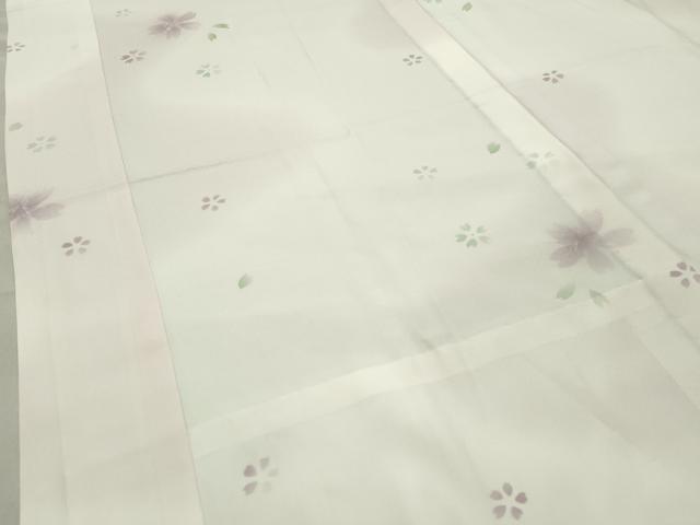 平和屋着物●長襦袢 無双仕立て 絞り 舞桜文 暈し染め 半衿刺繍 正絹 逸品 CABA9751gh