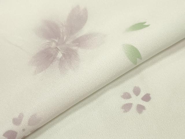平和屋着物●長襦袢 無双仕立て 絞り 舞桜文 暈し染め 半衿刺繍 正絹 逸品 CABA9751gh