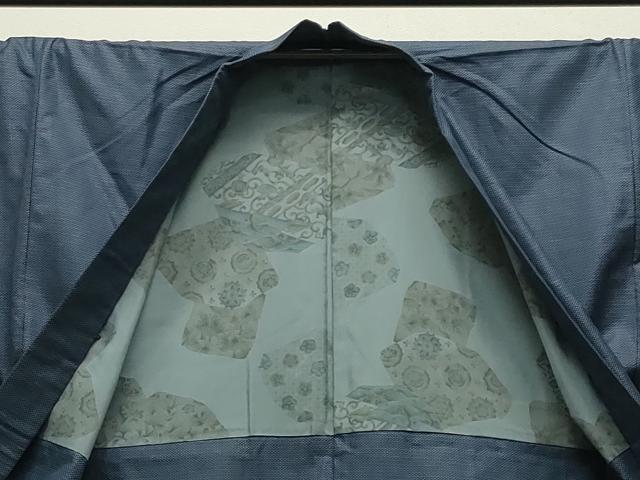 平和屋着物●男性 紬 アンサンブル 100亀甲 総詰め 正絹 逸品 CABA9763gh