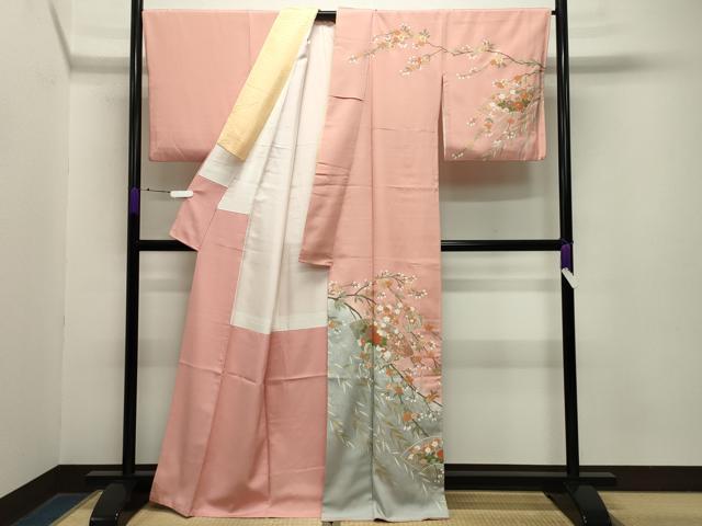 平和屋着物●訪問着 地紙重ね花車文 暈し染め 金彩 正絹 逸品 CABA9766gh