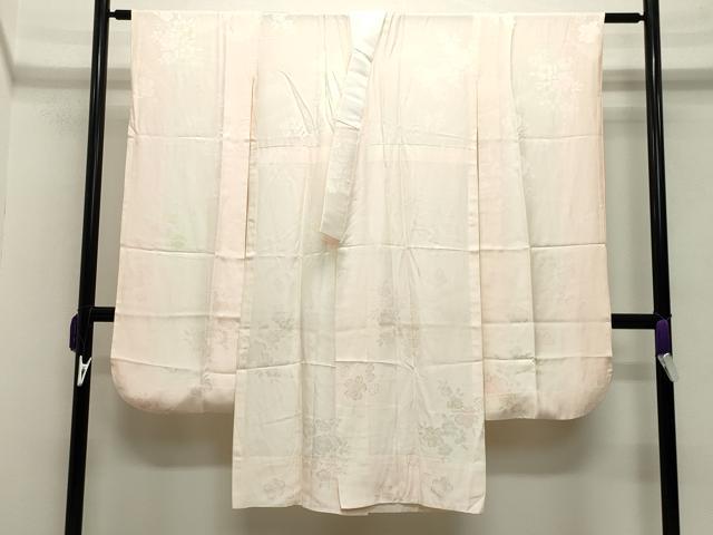 平和屋着物●振袖用長襦袢　無双仕立て　舞桜梅地紋　暈し染め　正絹　逸品　CABA9868gh 平和屋着物○振袖用長襦袢 無双仕立て 舞桜梅地紋 暈し染め