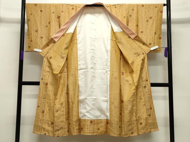 平和屋着物●長襦袢 無双仕立て 舞桜文 金彩 正絹 逸品 CABA9873gh