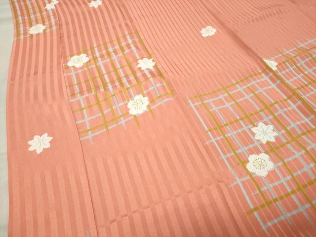 平和屋着物●長襦袢 無双仕立て 舞花文 正絹 逸品 CABA9878gh