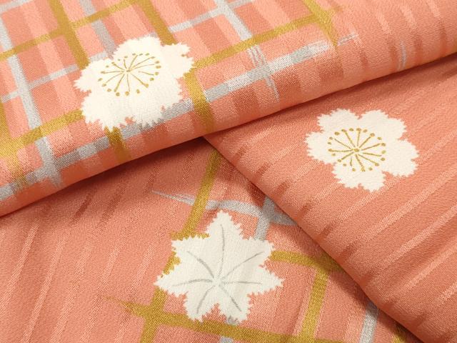 平和屋着物●長襦袢 無双仕立て 舞花文 正絹 逸品 CABA9878gh