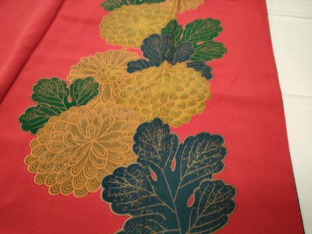平和屋着物●ファッションデザイナー 花井幸子 振袖 駒刺繍 舞菊文 金彩 正絹 逸品 CABA9930gh