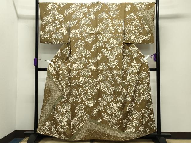 平和屋着物●訪問着 絞り 草花文 正絹 逸品 CABB0031gh