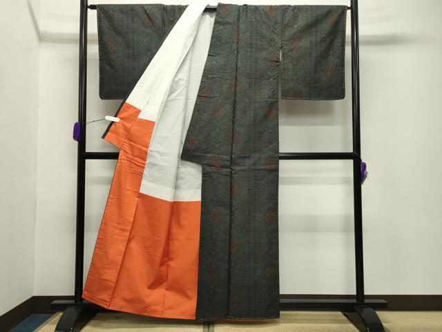 平和屋着物●本場大島紬 7マルキ 吉祥花文 正絹 逸品 未使用 CABB0035gh
