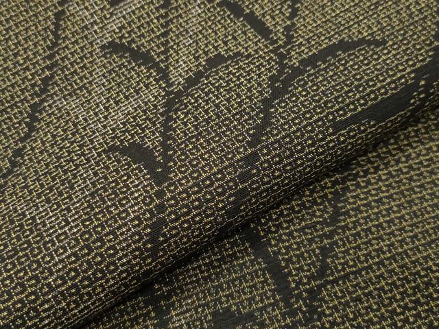 平和屋着物●結城紬 100亀甲 草木文 正絹 逸品 CABB0036gh