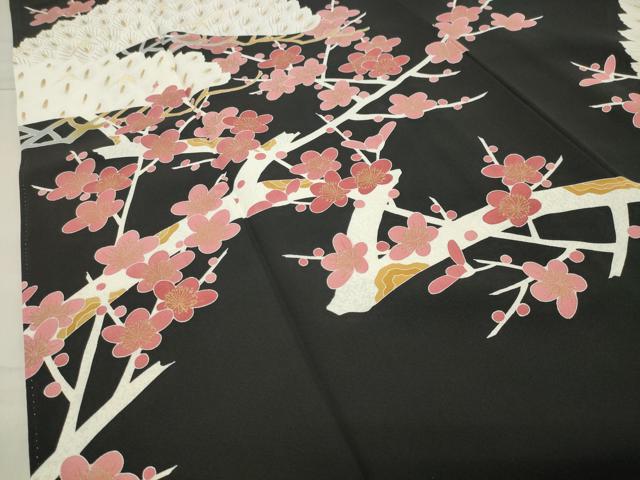 平和屋着物●新匠工芸士会会員 吉田匡廣 黒留袖 刺繍 松梅文 金彩 ロング丈 正絹 逸品 未使用 CABB0070gh