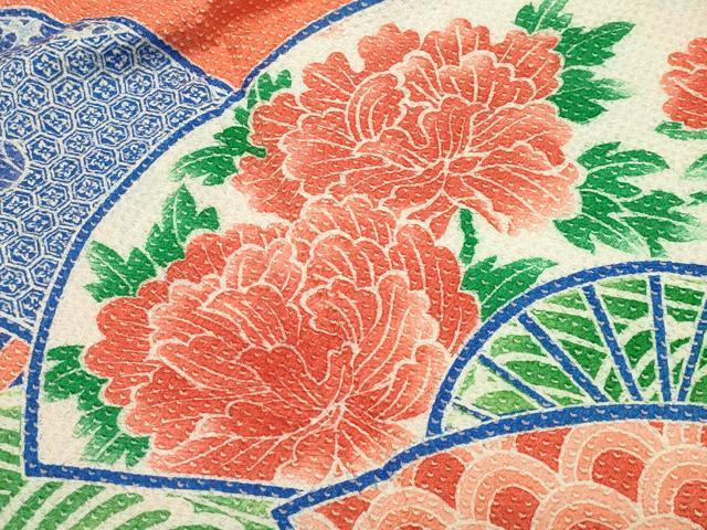 平和屋着物●名門 藤娘きぬたや・総絞り 振袖 エ霞扇面花文 正絹 逸品 CABB0075gh