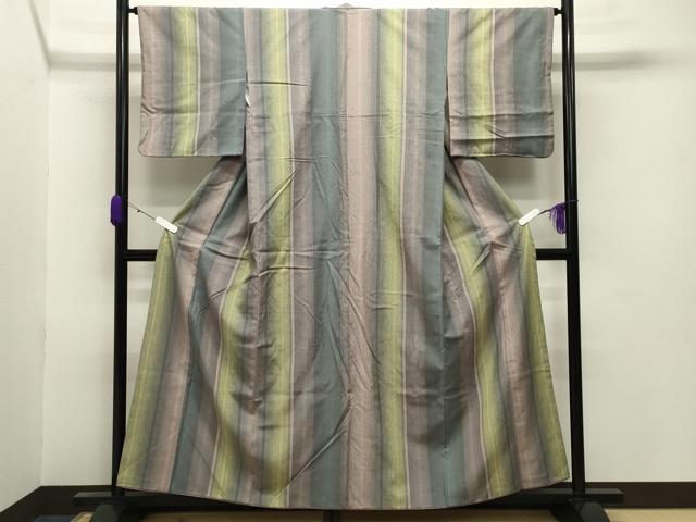 平和屋着物●上質な紬 縞 正絹 逸品 CABB0120gh
