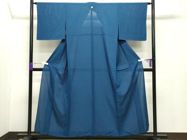 平和屋着物*夏物 色無地 絽 青藍色 正絹 逸品 CABB0153gh