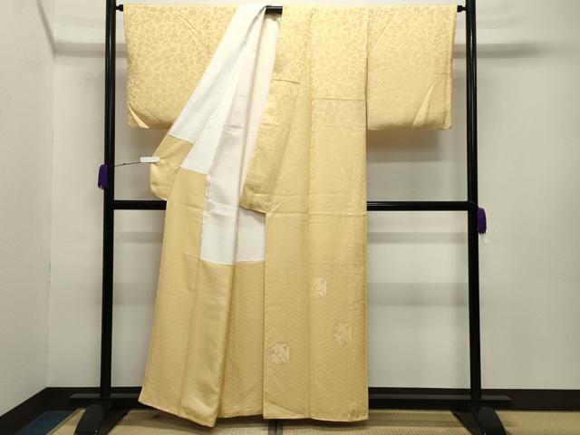 平和屋着物●無地絵羽訪問着 花丸文 卵色 正絹 逸品 CABB0166gh