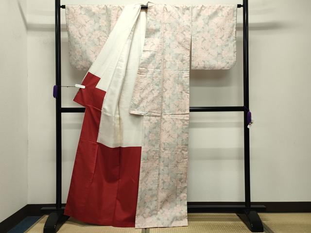 平和屋着物●本場大島紬 7マルキ 草花文 正絹 逸品 CABB0170gh
