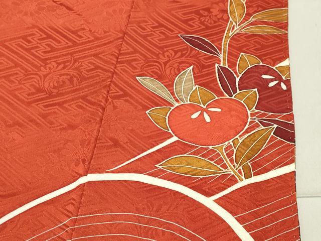 平和屋着物●豪華振袖 駒刺繍 絞り 宝尽くし松竹梅文 暈し染め 黒地 金彩 正絹 逸品 CABB0172gh