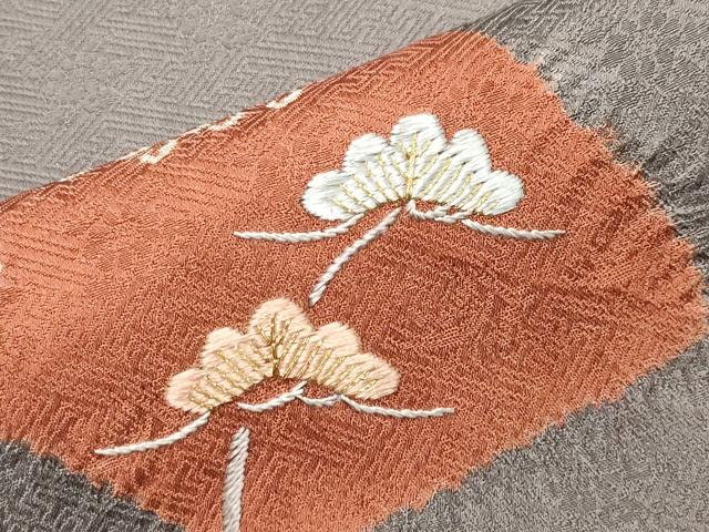 平和屋着物●訪問着 刺繍 絞り 地紙重ね花文 金彩 正絹 逸品 CABB0179gh