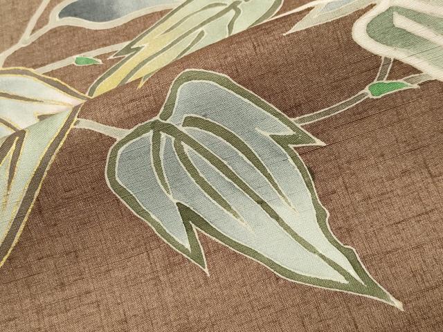 平和屋着物●訪問着 紬地 作家物 休み鳥 金彩 正絹 逸品 CABB0198gh