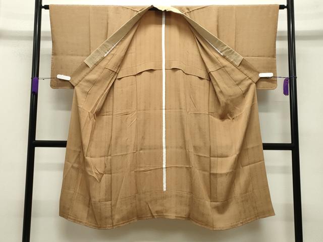 平和屋着物●長襦袢 無双仕立て 文字地紋 江戸茶色 正絹 逸品 CABB0206gh