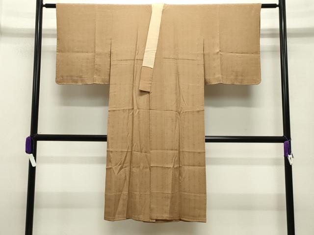 平和屋着物●長襦袢 無双仕立て 文字地紋 江戸茶色 正絹 逸品 CABB0206gh