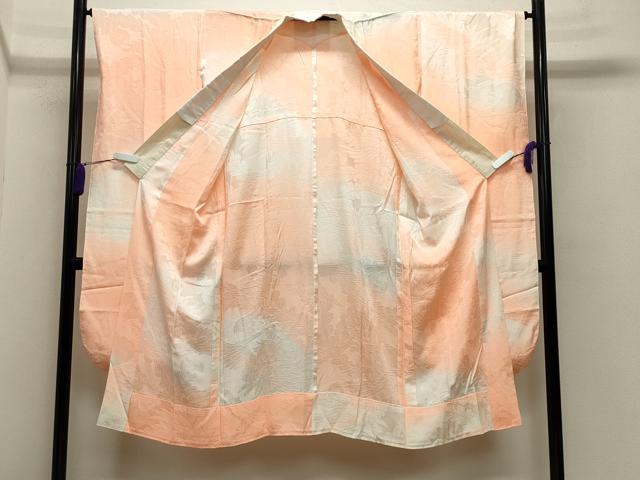 平和屋着物●振袖用長襦袢 無双仕立て 鳳凰地紋 暈し染め 正絹 逸品 CABB0269gh