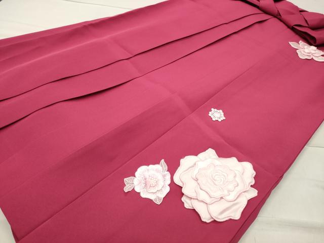 平和屋着物●女性 行灯袴 総刺繍 舞花文 韓紅色 洗える着物 CABB0287gh