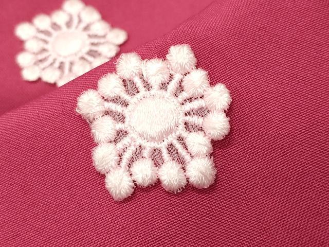平和屋着物●女性 行灯袴 総刺繍 舞花文 韓紅色 洗える着物 CABB0287gh