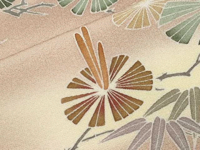 平和屋着物●訪問着 友禅 作家物 松竹梅文 暈し染め 正絹 逸品 CABB0310gh