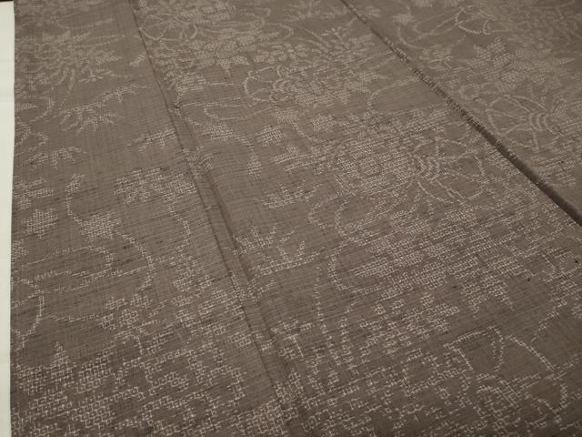 平和屋着物●結城紬 80亀甲 鼓花文 正絹 逸品 CABB0329gh
