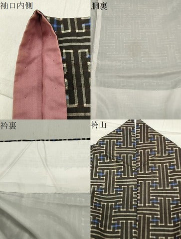 平和屋着物●本場大島紬 龍郷絣 秋名バラ 正絹 逸品 CABB0332gh