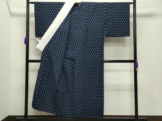 平和屋着物●久留米絣 単衣 吉祥丸文 綿 逸品 CABB0340gh