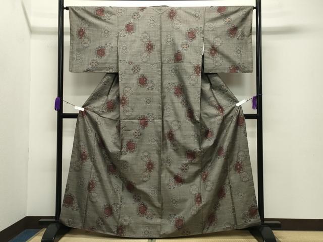 平和屋着物●本場大島紬 9マルキ 正倉院花文 正絹 逸品 CABB0343gh