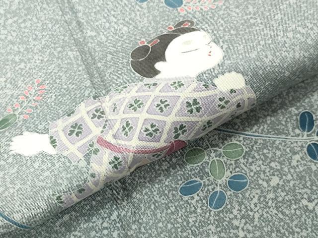 平和屋着物●訪問着 紬地 童子遊び 正絹 逸品 CABB0351gh