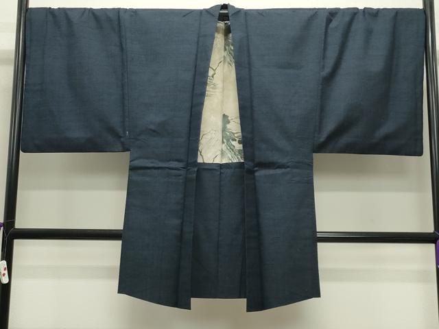 平和屋着物●男性 紬 アンサンブル 霞文 褐返色 キングサイズ 正絹 逸品 CABB0374gh