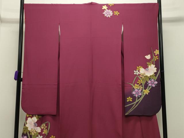 平和屋着物●豪華振袖 舞花文 暈し染め 金彩 正絹 逸品 CABB0386gh