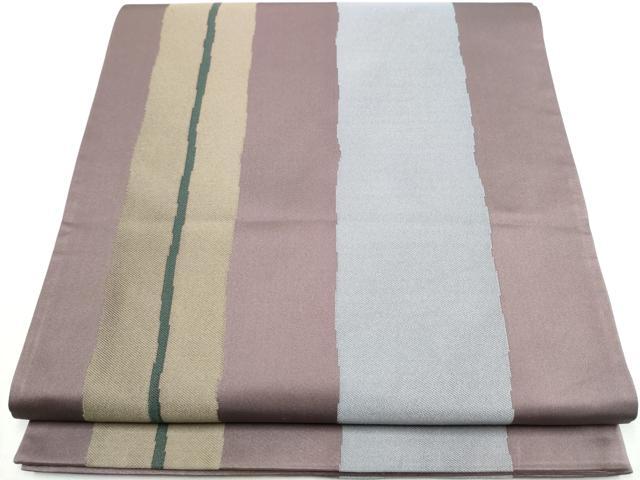 平和屋着物●六通柄袋帯 間道 正絹 逸品 CABB0409hy
