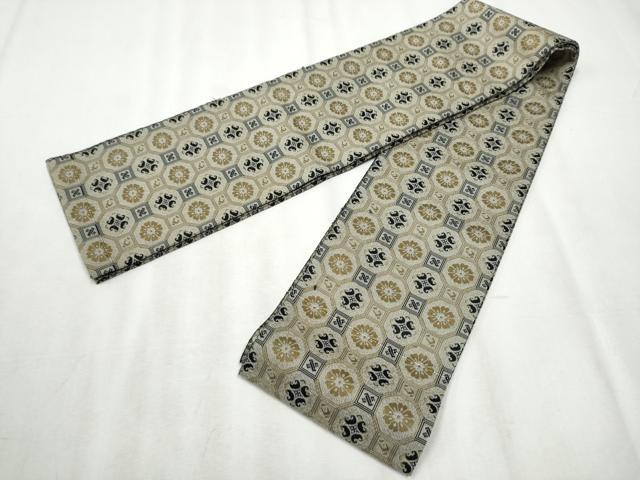 平和屋着物●半幅帯 蜀江花文 正絹 逸品 CABB0470hy