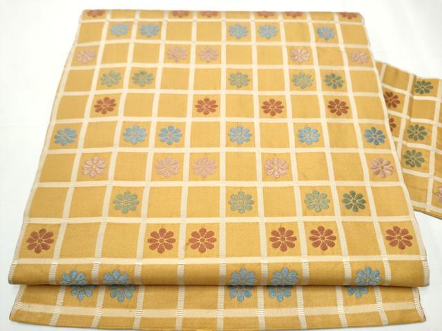 平和屋着物●九寸名古屋帯 唐織 吉野間道 正絹 逸品 CABB0548hy