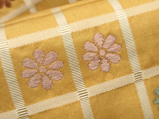 平和屋着物●九寸名古屋帯 唐織 吉野間道 正絹 逸品 CABB0548hy