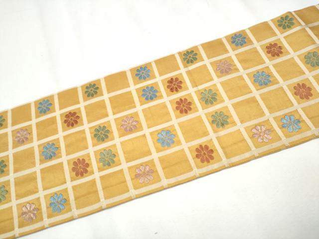 平和屋着物●九寸名古屋帯 唐織 吉野間道 正絹 逸品 CABB0548hy