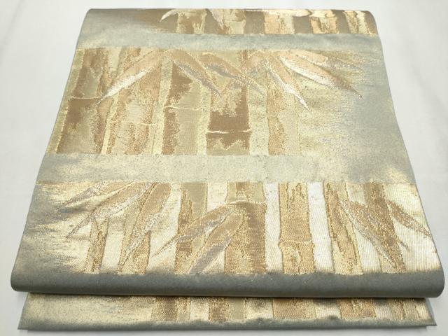 平和屋着物○西陣 川島織物 六通柄 本袋帯 笹竹文 金糸 引箔