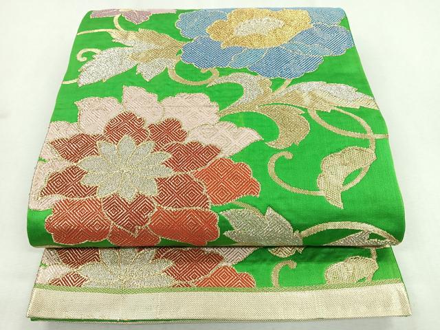 平和屋着物◎六通柄袋帯 花唐草文 金銀糸 正絹 逸品 CABB0818nb
