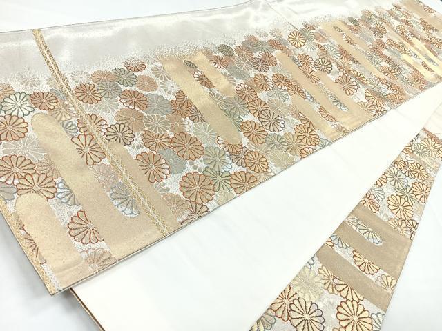平和屋着物◎六通柄袋帯 舞花文 金銀糸 正絹 逸品 CABB1078nb