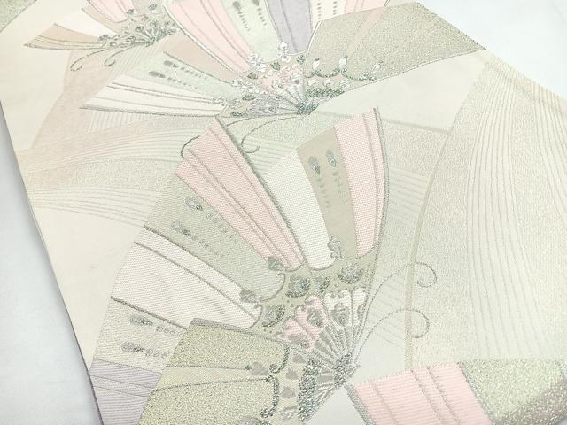 平和屋着物◎両面 六通柄袋帯 唐織 舞蝶文 銀糸 正絹 逸品 CABB1110nb