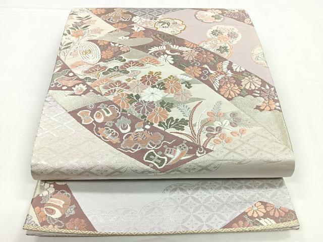 平和屋着物◎六通柄袋帯 唐織 鳳凰花文 金銀糸 正絹 逸品 CABB1134nb