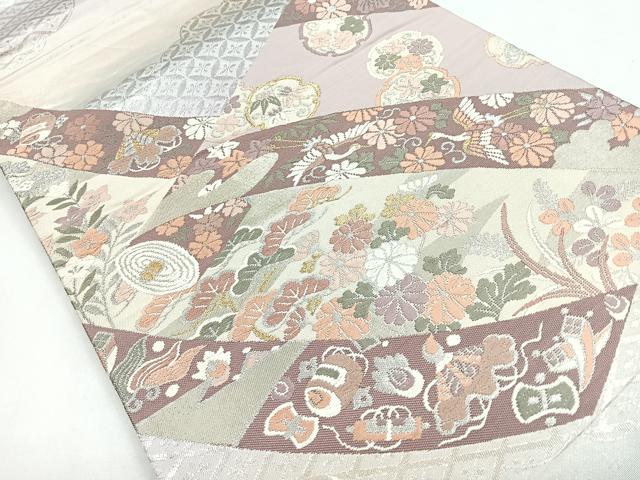 平和屋着物◎六通柄袋帯 唐織 鳳凰花文 金銀糸 正絹 逸品 CABB1134nb